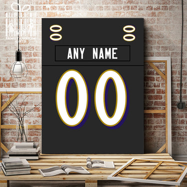 Baltimore Jersey Custom Canvas Print Wall Art for Boy Girl Men Women American Football Personalized Canvas Art